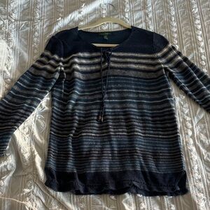 Lauren Ralph Lauren Navy and Cream Striped Top
